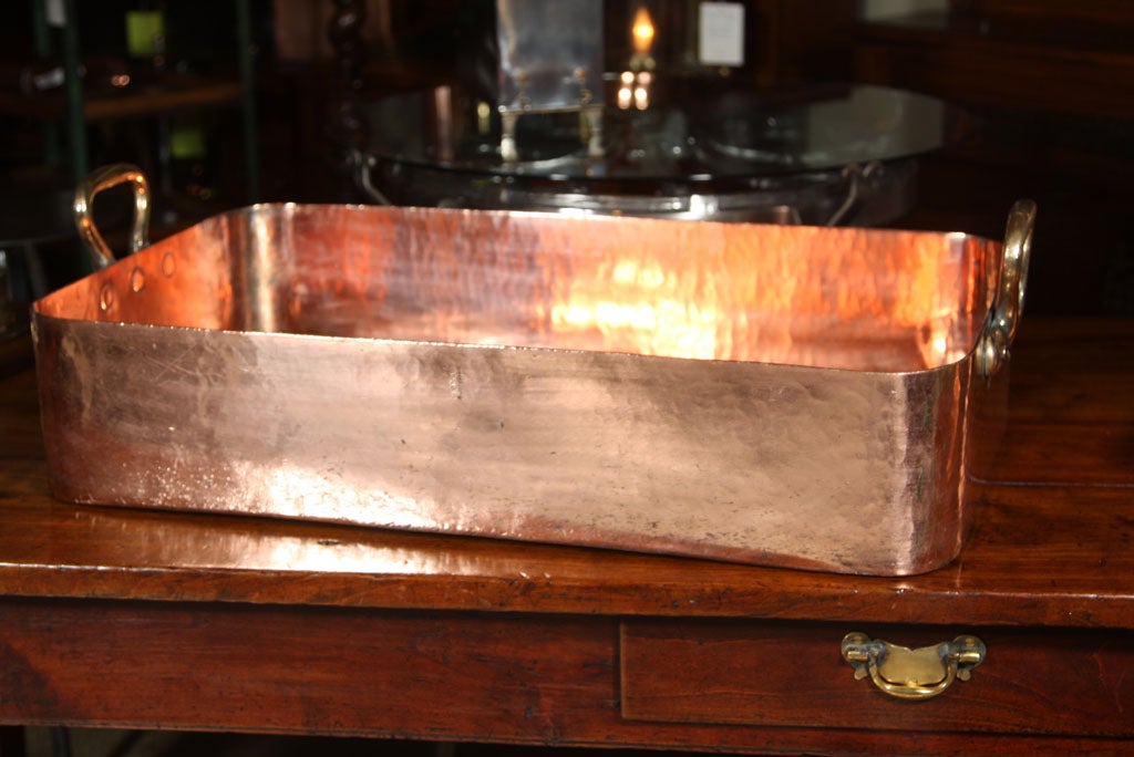 Copper Rectangular Shallow Roasting Pan